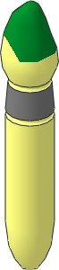 Minifig Paint Brush with Silver Ring and Half Green Tip Pattern