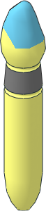 Minifig Paint Brush with Silver Ring and Half Medium Azure Tip Pattern