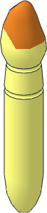 Minifig Paint Brush with Half Orange Tip Pattern
