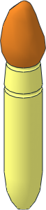 Minifig Paint Brush with Full Orange Tip Pattern