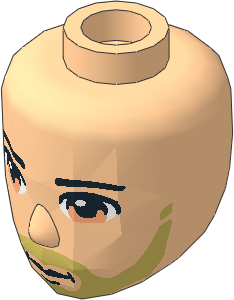 ~_Figure Friends Male Head, Light Brown Eyes and Beard Pattern [78] (Obsolete)