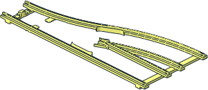 ~Train Track  4.5V Point Type 2 Slotted Left - Frame