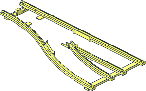 ~Train Track  4.5V Point Type 2 Slotted Right - Frame