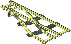 Train Track  4.5V Point Type 2 Slotted Right (Branching)