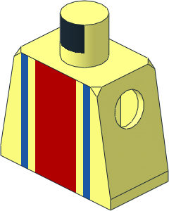 Minifig Torso with Vertical Striped Red/Blue Pattern
