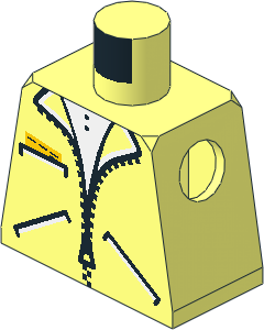 Minifig Torso with Zipper Jacket and  3 Pockets Pattern