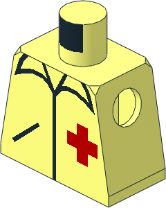 Minifig Torso with Red Cross Pattern
