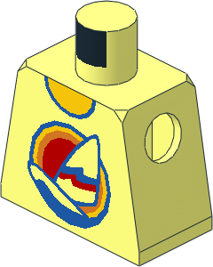 Minifig Torso with Windsurfboard Pattern