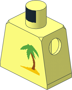 Minifig Torso with Palm Tree Pattern