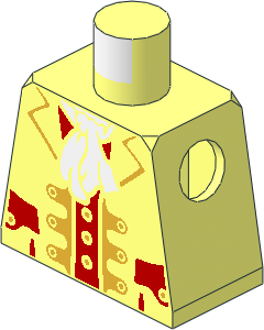 Minifig Torso with Pirate Captain and White Ascot Pattern