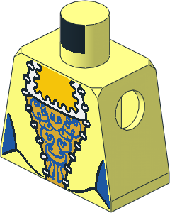 Minifig Torso with Female Pirate Corset with Gold and Blue Pattern