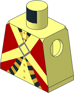 Minifig Torso with Red Imperial Guard Pattern