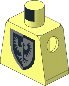 Minifig Torso with Black Falcon Pattern