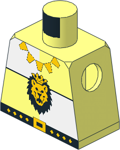 Minifig Torso with Royal Knights Lion Head & Neck-Chain Pattern