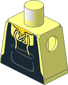 Minifig Torso with Apron and Lace Shirt Pattern
