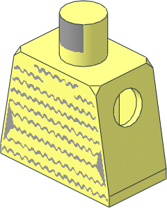 Minifig Torso with Dress with Wavy Lines Pattern