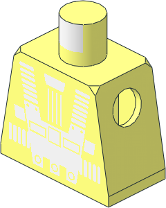 Minifig Torso with Blacktron I 2-Sided Pattern
