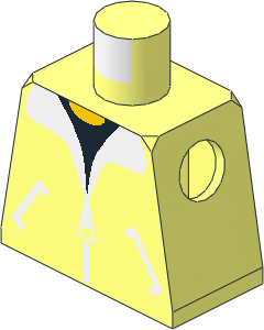 Minifig Torso with Bomber Jacket & Black Shirt Pattern