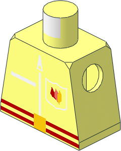 Minifig Torso with Modern Firefighter Pattern Type 1