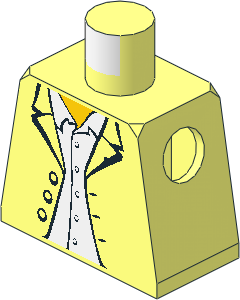 Minifig Torso with Jacket over White Button Down Shirt Pattern