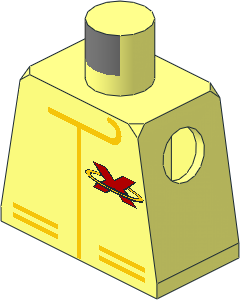 Minifig Torso with Extreme Team Jacket Logo Pattern