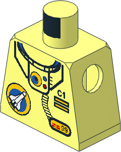 Minifig Torso with Space Port Logo, Tube and 'C1' Pattern