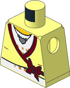 Minifig Torso with Female Sweater, Bow and Heart Shaped Necklace Pattern