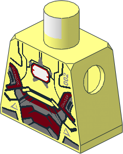 Minifig Torso with Iron Patriot Armoured Suit Pattern