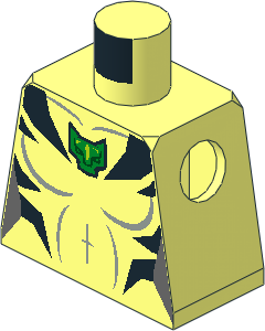Minifig Torso with White Tiger Pattern