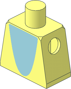 Minifig Torso with Light Blue Parabola Shaped Belly Pattern