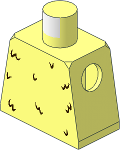 Minifig Torso with Dark Brown Fur Pattern