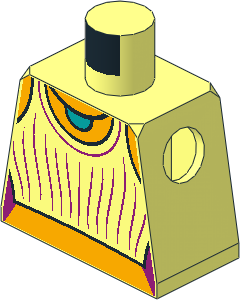 Minifig Torso with Pink Tank Top over Bright Light Orange Body Pattern