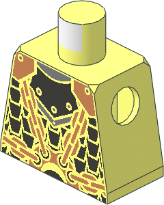 Minifig Torso with Plate Mail and Copper Chains Pattern