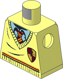 Minifig Torso with HP Harry Potter Uniform Gryffindor Stripe and Shield Pattern