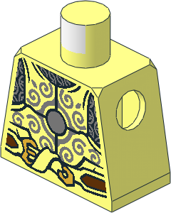 Minifig Torso with LOTR Armour, Brown Belt & Gold Buckle Pattern
