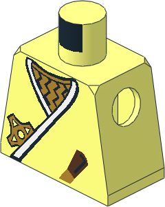 Minifig Torso with Ninja Wrap, Gold Shuriken, and Dagger Pattern