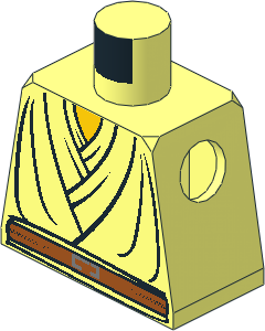 Minifig Torso with SW Layered Shirt, Brown Belt Pattern