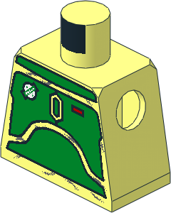 Minifig Torso with SW Blast Armour (Green Plates) Bluish Grey Pattern