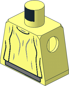 Minifig Torso with SW Loose Dress Light Grey Folds Pattern