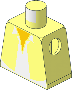 Minifig Torso with SW Vest, White Shirt & Yellow Neck Pattern
