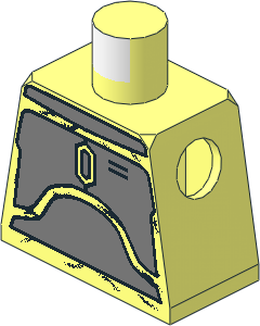 Minifig Torso with SW Blast Armour (Silver Plates) Pattern