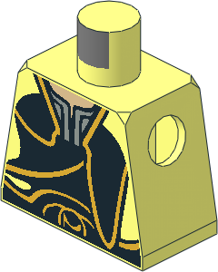 Minifig Torso with SW Gungan Gold Trim Pattern