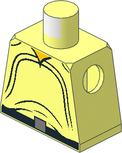Minifig Torso with SW Loose Shirt, Black Belt and Silver Buckle Pattern
