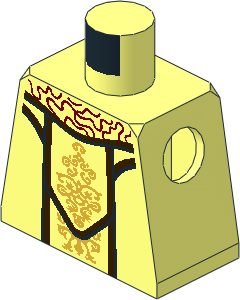 Minifig Torso with SW Female Dress with Gold Ornaments Pattern
