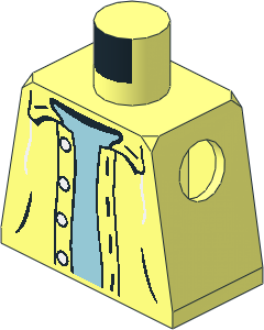 Minifig Torso with Jacket Hoodie over Light Blue Sweater Pattern