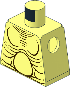 Minifig Torso with Dark Brown Muscles and Belly Pattern