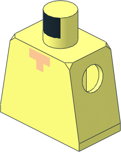 Minifig Torso with T-Shaped Light Nougat Neck Pattern