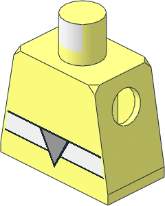Minifig Torso with White Belt with Light Bluish Grey Triangle Buckle Pattern