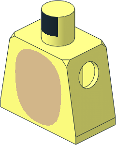 Minifig Torso with Tan Oval and Black Spines and Tail Pattern