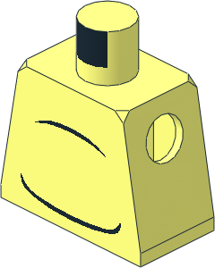 Minifig Torso with Black Lines and Tail Pattern